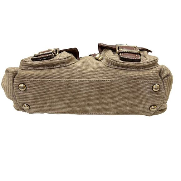 Michael Kors Large Tan & Brown Canvas & Leather Multi-Pocket Shoulder Bag - Picture 10 of 16